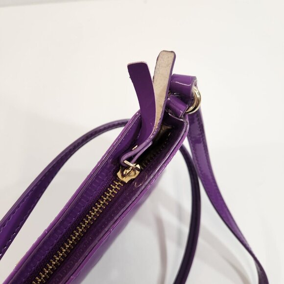 Kate Spade Purple Embossed Patent Leather Purse Handbag - Picture 5 of 10